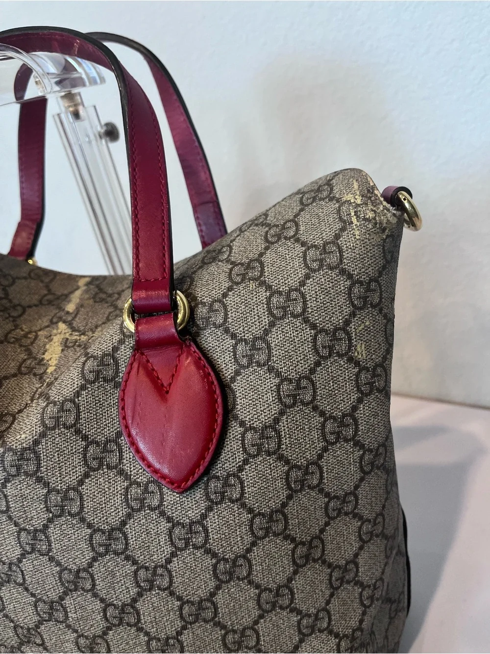 GUCCI GG SUPREME MONOGRAM LINEA A TOP HANDLE BAG.